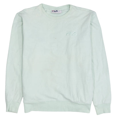 FILA Women's Mint Green Crew Neck Sweatshirt Size L Cotton Casual