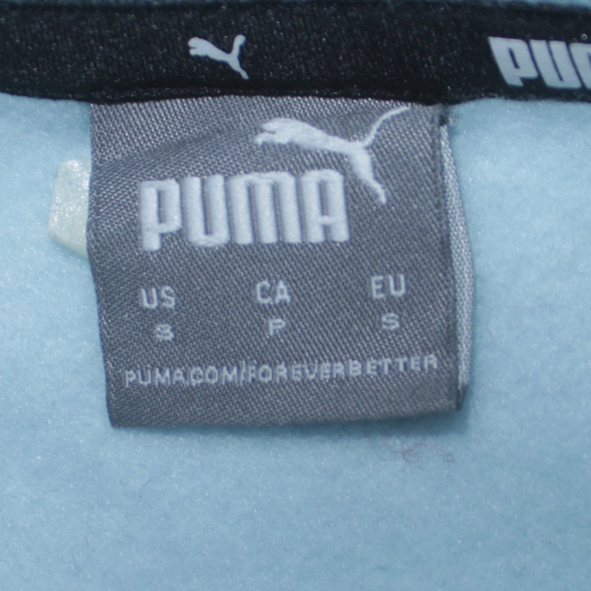 Puma Men's Blue Pullover Sweatshirt S Crew Neck Logo Fleece