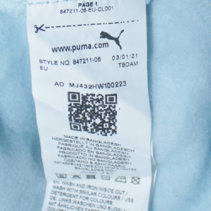 Puma Men's Blue Pullover Sweatshirt S Crew Neck Logo Fleece