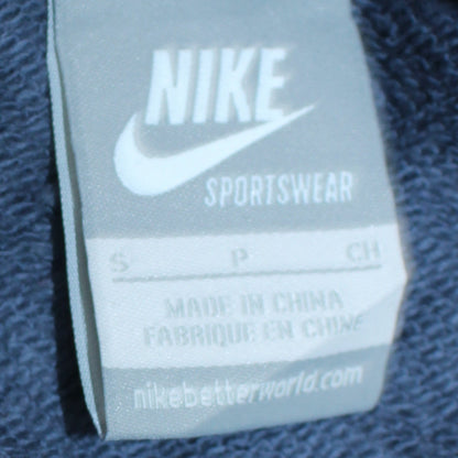 Nike Mens Blue Pullover Hoodie Small Fleece Logo Sportswear