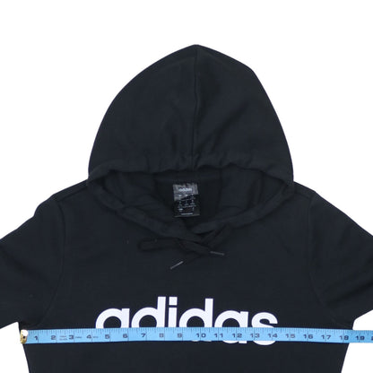Adidas Women's Black Pullover Hoodie Small 8-10 Logo Print