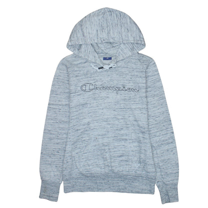 Champion Womens Grey Hoodie Medium Pullover Cotton Blend Logo Sweatshirt