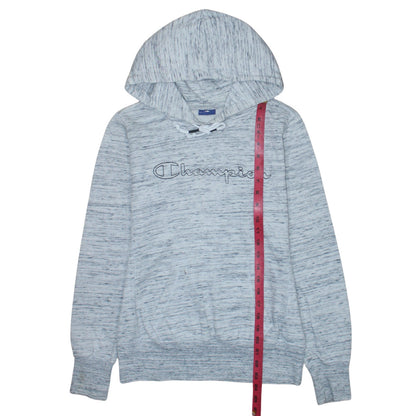 Champion Womens Grey Hoodie Medium Pullover Cotton Blend Logo Sweatshirt