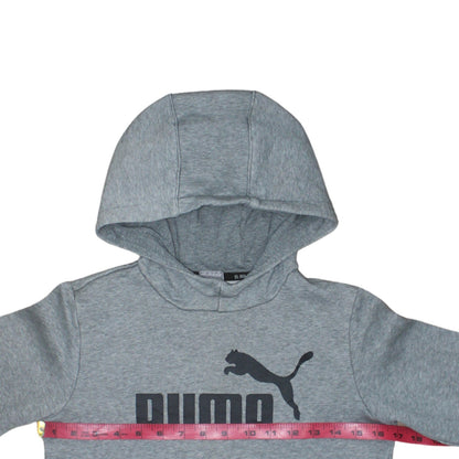Puma Boys Grey Pullover Hoodie 11-12 Years Logo Graphic Sweatshirt