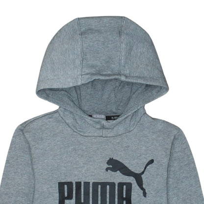 Puma Boys Grey Pullover Hoodie 11-12 Years Logo Graphic Sweatshirt