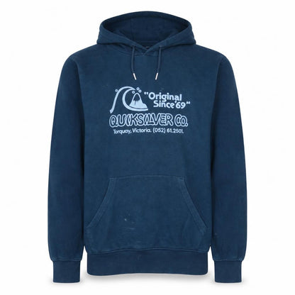 Quiksilver Men’s Blue Pullover Hoodie Small Regular Fit Surf Style