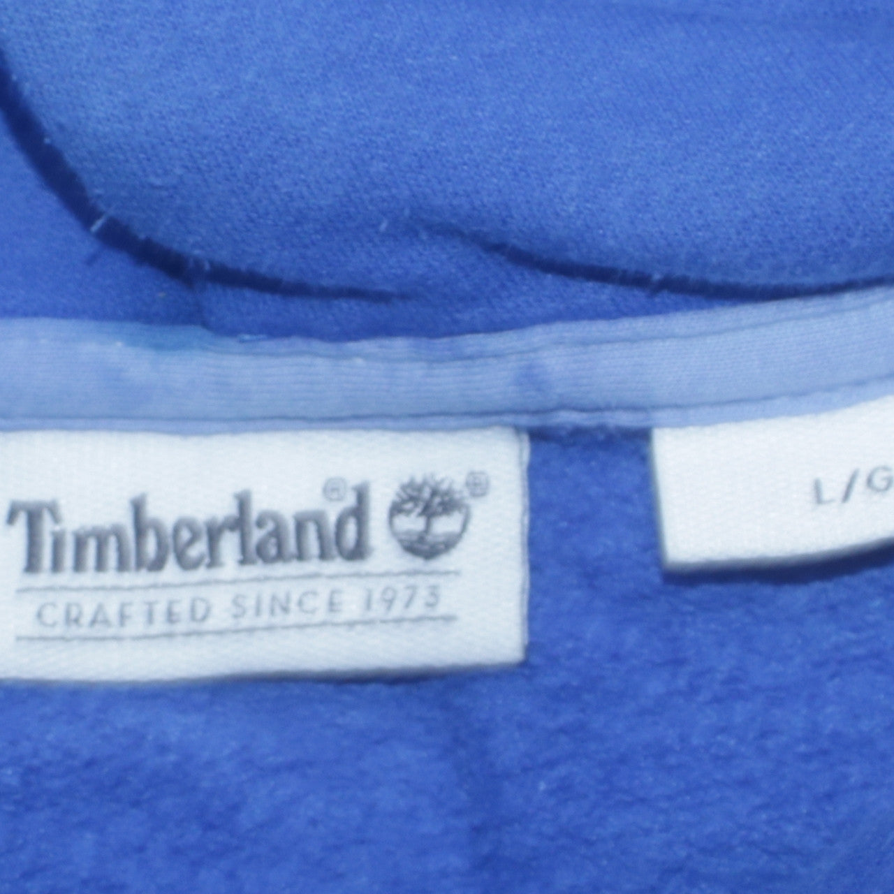 Timberland Men's Blue Logo Pullover Hoodie Size L