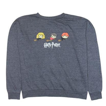 Harry Potter Unisex Adults Grey Sweatshirt L Crew Neck Graphic Print