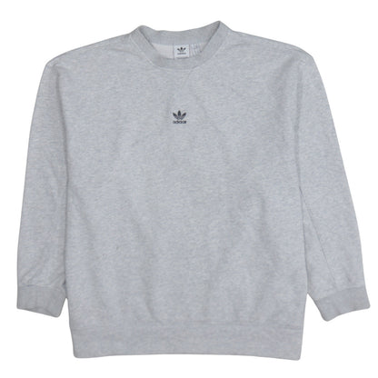 Adidas Women Grey Crew Neck Pullover Sweatshirt Size 14 Regular