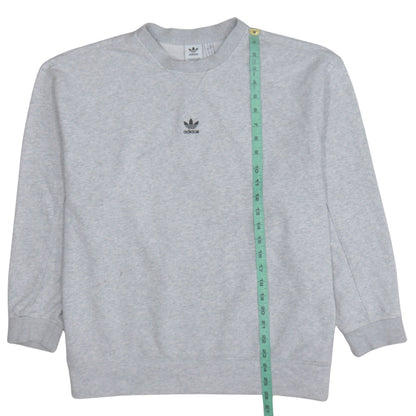 Adidas Women Grey Crew Neck Pullover Sweatshirt Size 14 Regular
