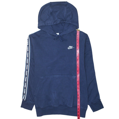 Nike Men’s Blue Pullover Hoodie Small Regular Fit Logo Sweatshirt