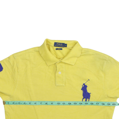 Ralph Lauren Men's Yellow Slim Fit Polo Shirt L Embroidered Logo