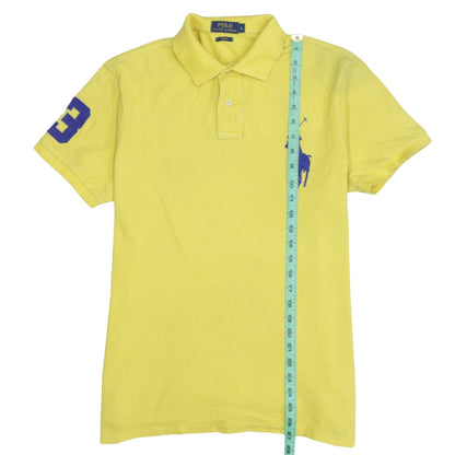 Ralph Lauren Men's Yellow Slim Fit Polo Shirt L Embroidered Logo