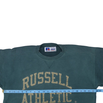 Russell Athletic Men's Green Crew Neck Pullover Sweatshirt M Vintage