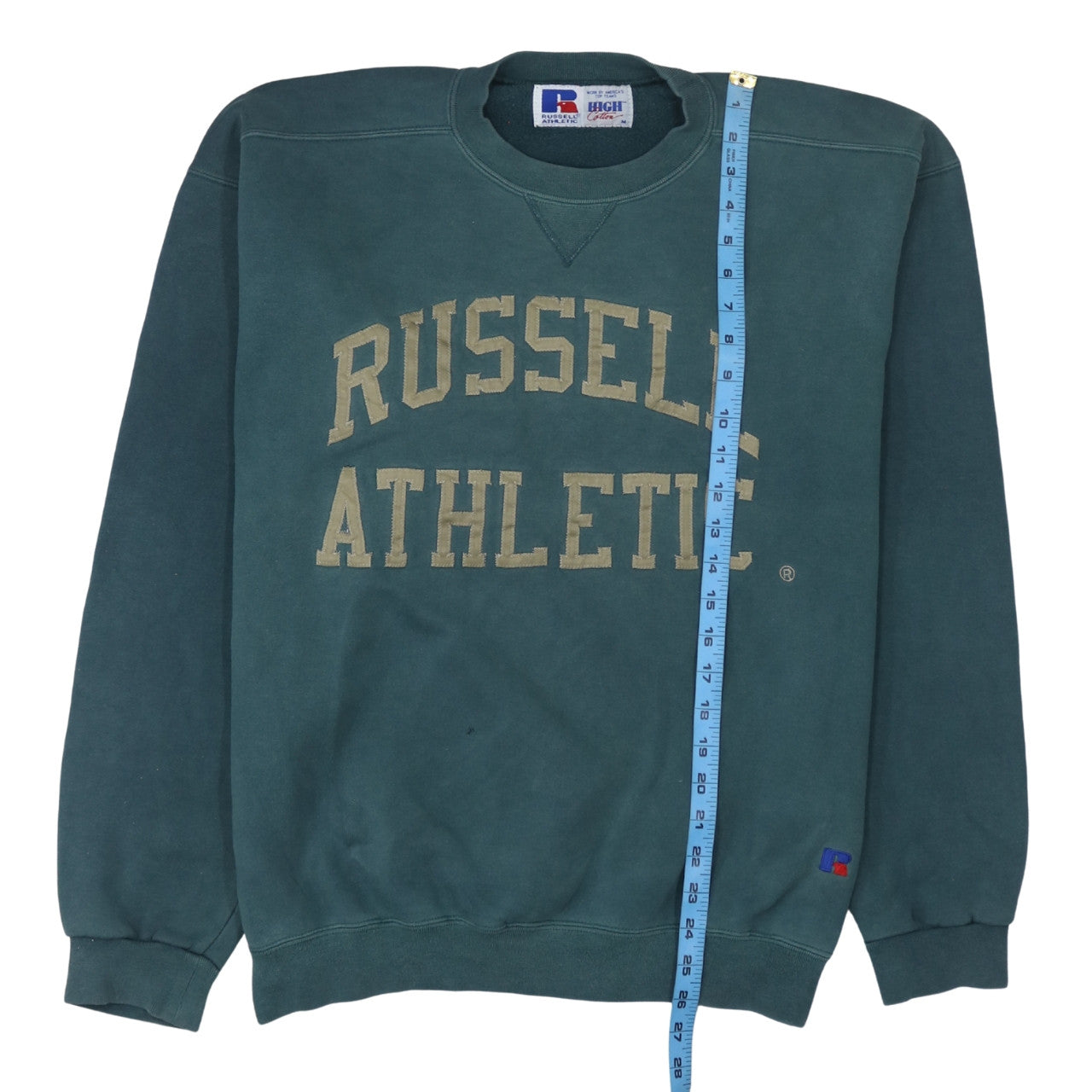 Russell Athletic Men's Green Crew Neck Pullover Sweatshirt M Vintage