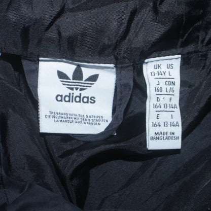Adidas Boys Black Hooded Puffer Jacket 13-14 Years Lined Full Zip