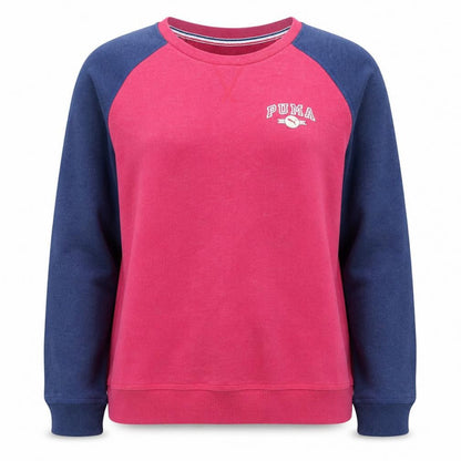 Puma Womens Pink & Blue Raglan Sleeve Pullover Sweatshirt Size 14