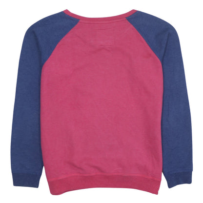 Puma Womens Pink & Blue Raglan Sleeve Pullover Sweatshirt Size 14