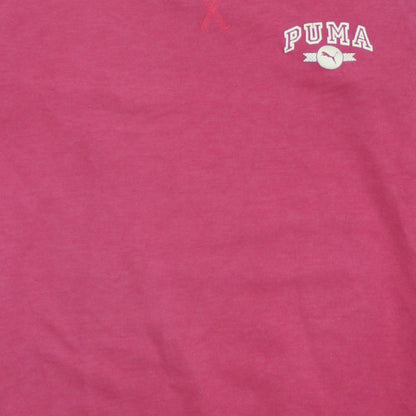 Puma Womens Pink & Blue Raglan Sleeve Pullover Sweatshirt Size 14