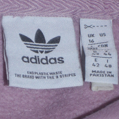 Adidas Womens Pink Pullover Hoodie Size 16 Cotton Casual