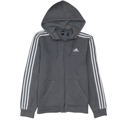 Adidas Men's Grey Full Zip Hoodie Size S Sports Fleece Jacket