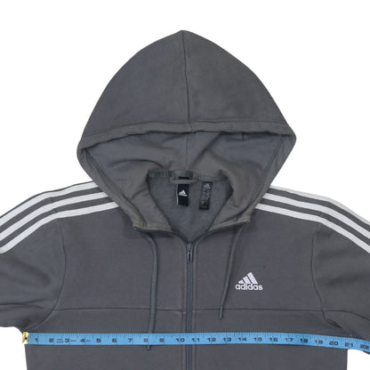 Adidas Men's Grey Full Zip Hoodie Size S Sports Fleece Jacket