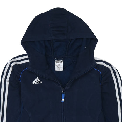 Adidas Women Navy Blue Full Zip Hoodie Size 12 Classic Sportswear