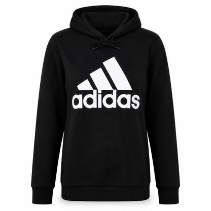 Front view of Adidas Women’s Black Pullover Hoodie L 16-18 Logo Sweatshirt
