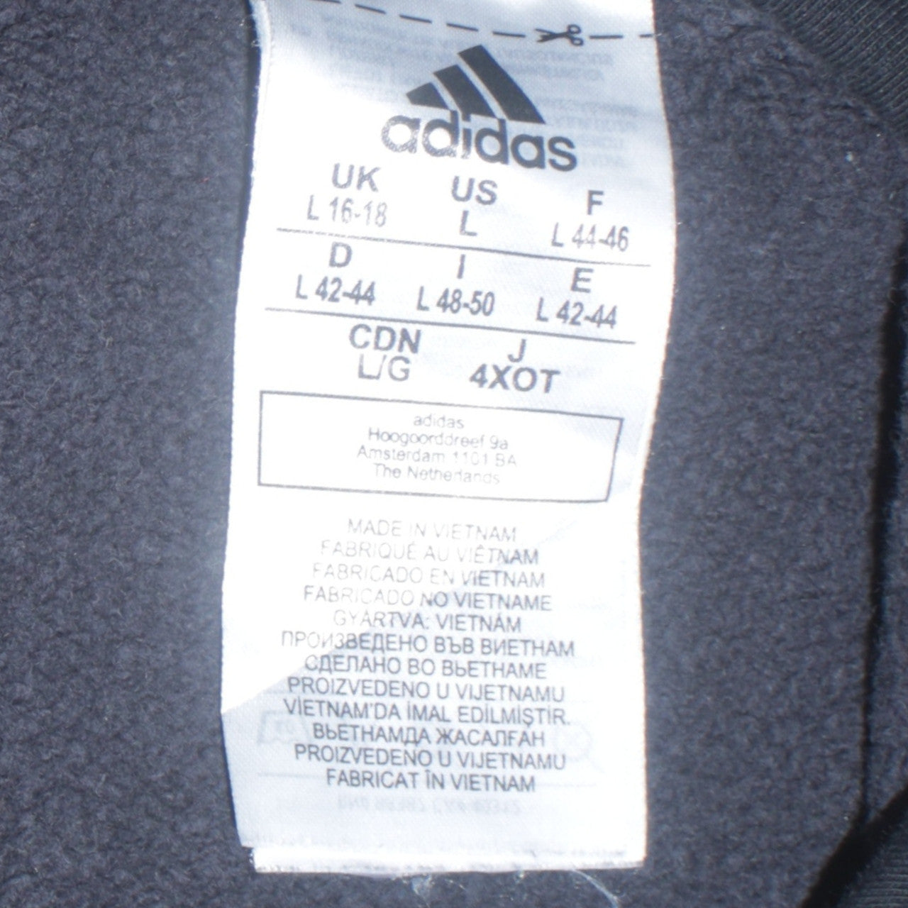 Adidas Women’s Black Pullover Hoodie L 16-18 Logo Sweatshirt