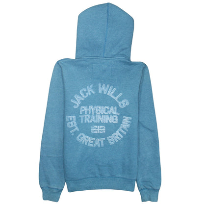 Jack Wills Women's Blue Pullover Hoodie UK 8 JW Logo Casual Sweatshirt