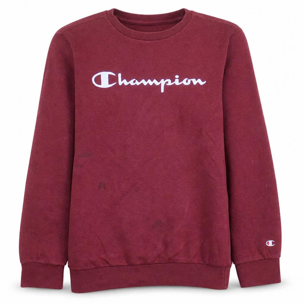Champion Girls Red Pullover Sweatshirt Size L Logo Crew Neck Fleece