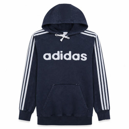 Adidas Men’s Navy Blue Pullover Hoodie Size S Logo Graphic Cotton Blend