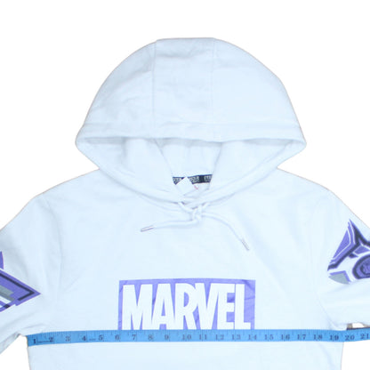 Marvel Unisex White XS Pullover Hoodie Graphic Print Black Panther