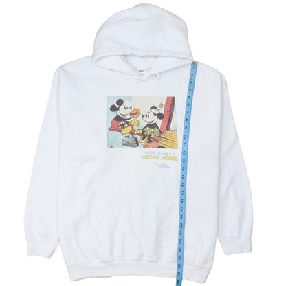 Disney Men's White XL Pullover Hoodie Mickey Mouse Graphic Print