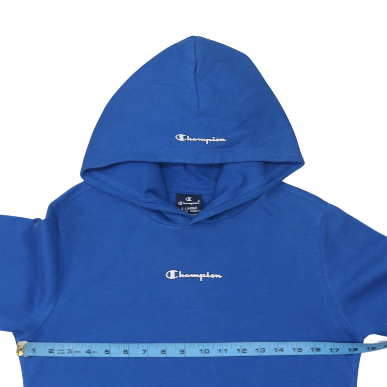 Champion Boys Blue Pullover Hoodie 13-14 Years Logo Fleece Sweatshirt