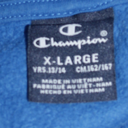 Champion Boys Blue Pullover Hoodie 13-14 Years Logo Fleece Sweatshirt