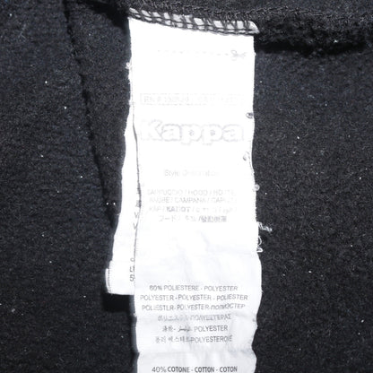 Kappa Men’s Black Full Zip Hoodie Size L Fleece Logo Hooded Sweatshirt