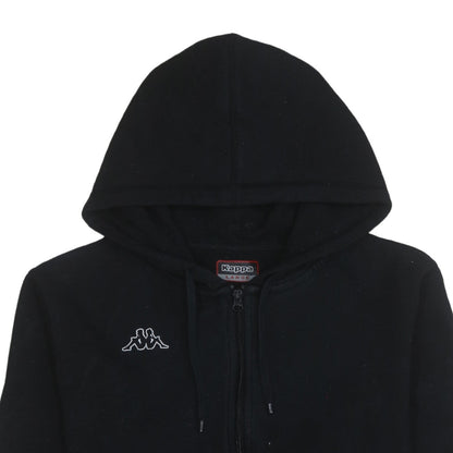 Kappa Men’s Black Full Zip Hoodie Size L Fleece Logo Hooded Sweatshirt