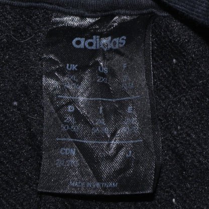 Adidas Womens Black 2XL Pullover Hoodie Logo Print Sweatshirt