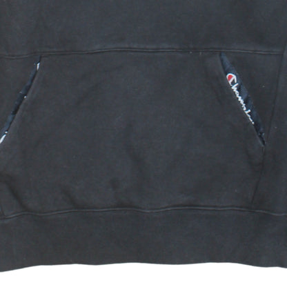 Champion Mens Black Medium 1/4 Zip Fleece Sweatshirt