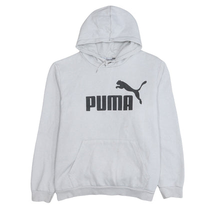 Puma Men's Grey 2XL Pullover Logo Hoodie Sweatshirt