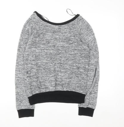 Select Womens Grey Knit Zip Detail Raglan Jumper Size M