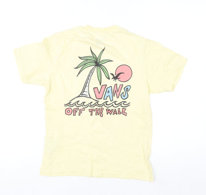 Vans Women Yellow Cotton Classic Fit Beach Graphic T-Shirt S