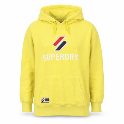 Superdry Womens Yellow Pullover Hoodie Size M Cotton Blend