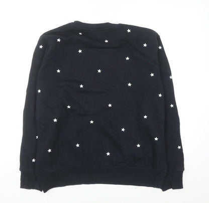 Mauvett Women Navy Blue Star Print Cotton Sweatshirt Size 12