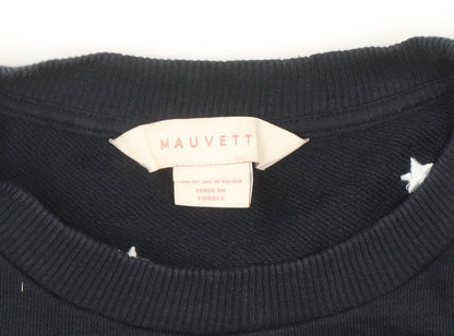 Mauvett Women Navy Blue Star Print Cotton Sweatshirt Size 12