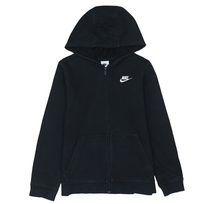 Nike Boys Black Full Zip Hoodie Size L 147-158 cm Cotton Blend