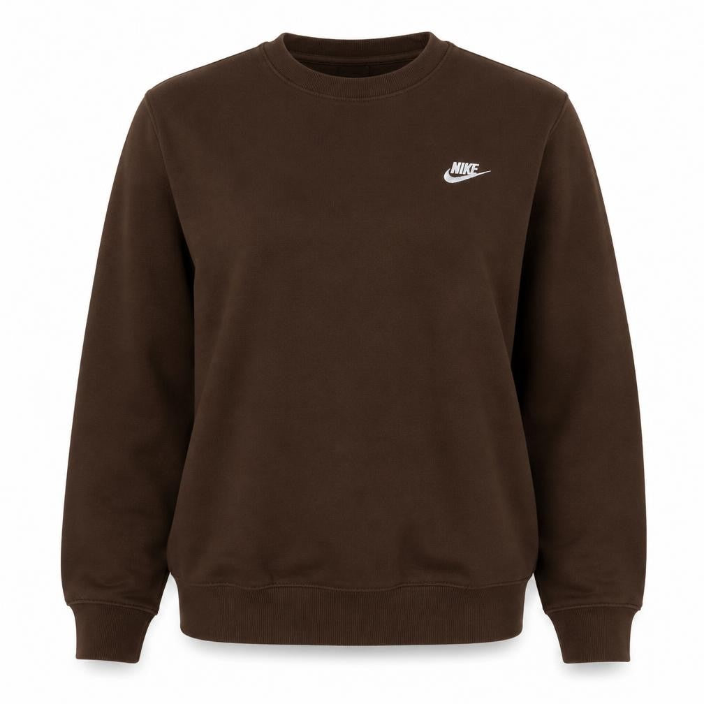 Nike Women Brown XL Pullover Sweatshirt Crew Neck Cotton Blend Logo
