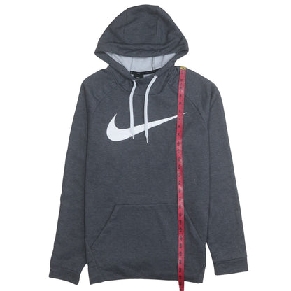 Nike Men's Grey Dri-Fit Pullover Hoodie M Sports Logo