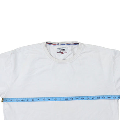 Tommy Jeans Men's White Relaxed Fit Logo Sweatshirt Size S
